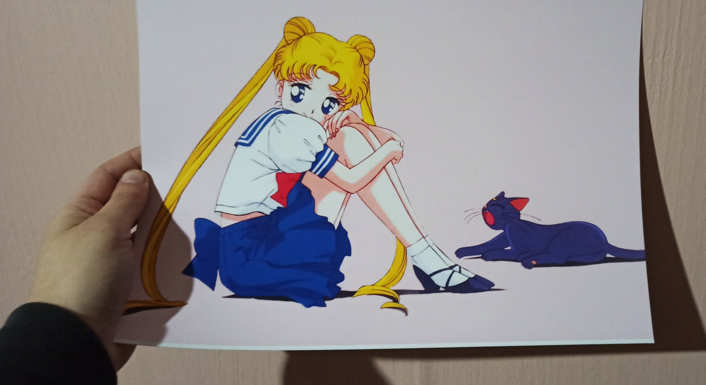 Sailor Moon - Manga Larga (Serigrafía + Stickers + Afiches)